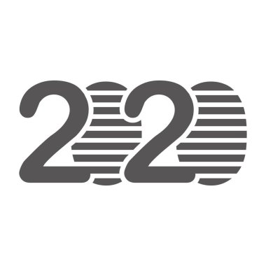 Mutlu 2020 Yıllık Logo Konsept Vektörü. Poster ya da afiş tasarımı