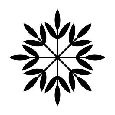 Kar tanesi simgesi, vektör basit düz tek renk üzerine beyaz izole. Noel kış tatil tema dekoratif öğe