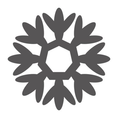 Kar tanesi simgesi, vektör basit düz tek renk üzerine beyaz izole. Noel kış tatil tema dekoratif öğe