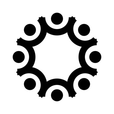 Takım çalışması logosu daireli yaratıcı tasarım şablonu. Halk Simgesi Vektörü