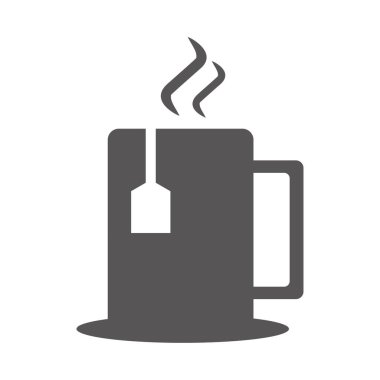 Beyaz arkaplanda çay fincanı simgesi vektörü