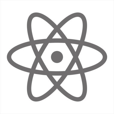 Atom simgesi. Web tasarımı için basit molekül vektör sembolü çizimi