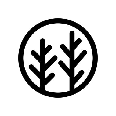 Ormanın düz dizaynının vektör çizimi, beyaz arkaplanda izole edilmiş bir simge bırakır