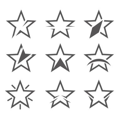 Beyaz arkaplanda yıldız simgesi, vektör illüstrasyonu