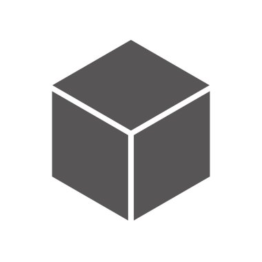 Küp Simgesi Vektör İşareti ve Sembolü Beyaz Arkaplan Küp Logosu Kavramında İzole Edildi