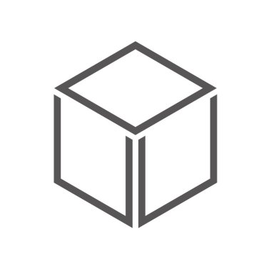 Küp Simgesi Vektör İşareti ve Sembolü Beyaz Arkaplan Küp Logosu Kavramında İzole Edildi