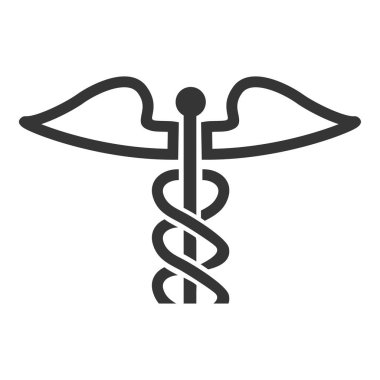 caduceus vektör çizimi, düz tasarım ögesi