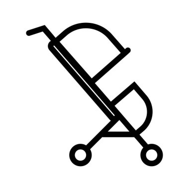 bebek arabası simgesi vektör illüstrasyonu