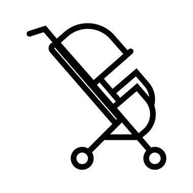 bebek arabası simgesi vektör illüstrasyonu