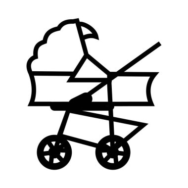 bebek arabası simgesi vektör illüstrasyonu