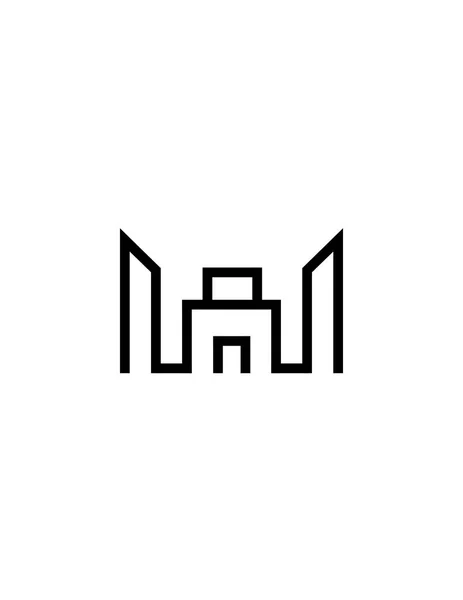 Vektör Logosu Minimalist Çizgi Tarzı Oluşturuluyor Emlak Tasarımı — Stok Vektör