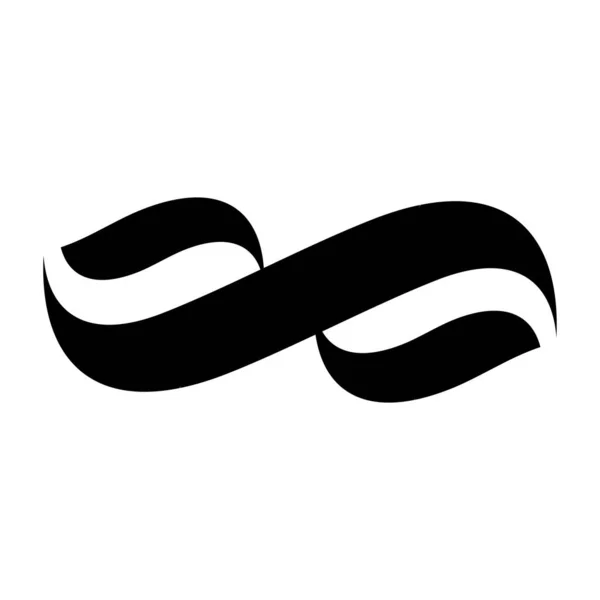 Schwarze Unendlichkeit Symbol Symbol Einfach Flachen Vektor — Stockvektor
