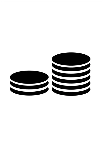 Stack Coins Icon Vector Isolated White Background Your Web Mobile — Stock Vector