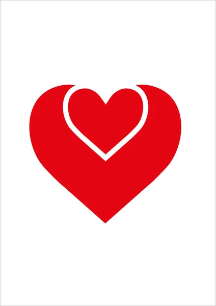 Kalp Vektör Logosu Simgesi Aşk Sembolü — Stok Vektör