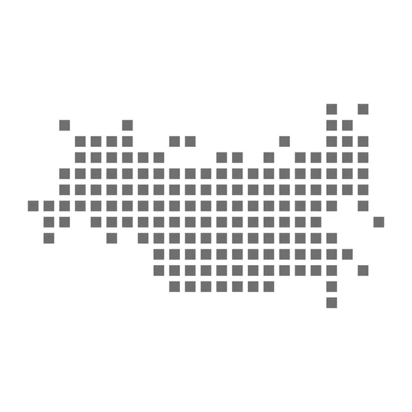 Russische Kaart Logo Tech Stijl Een Gestippelde Pixel Geografische Kaart — Stockvector