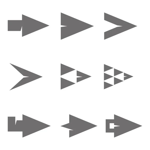 Icona Freccia Impostata Sfondo Bianco Illustrazione Vettoriale — Vettoriale Stock