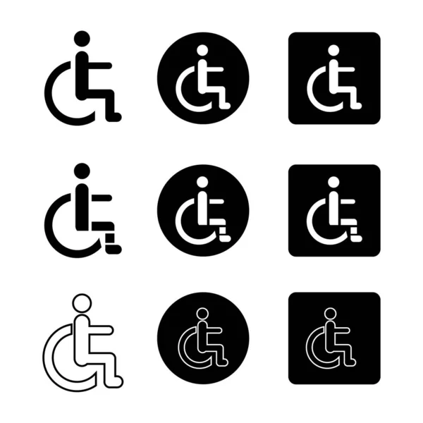 Disabled Black Icon Black Invalid Icon Vector Illustration Human Wheelchair — Stock Vector