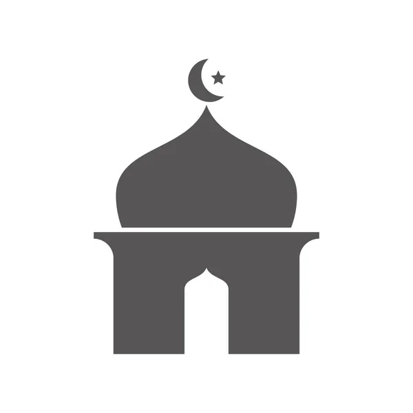 Mosquita Islámica Logotipo Icono Diseño Vector — Vector de stock