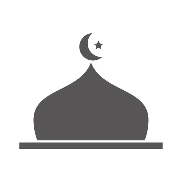 Mosquita Islámica Logotipo Icono Diseño Vector — Vector de stock