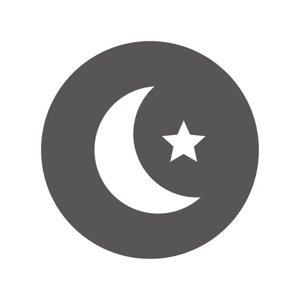 Crescente Muçulmano Ícone Estrela Logotipo Vetor — Vetor de Stock