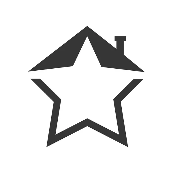 Star Roof Logo Icon Vector Design — Stock Vector