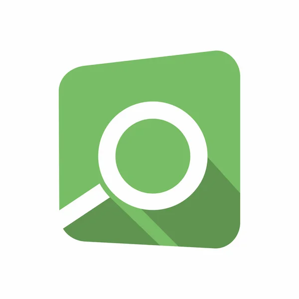 Botão Quadrado Verde Branco Com Lupa Ilustração Vetorial — Vetor de Stock