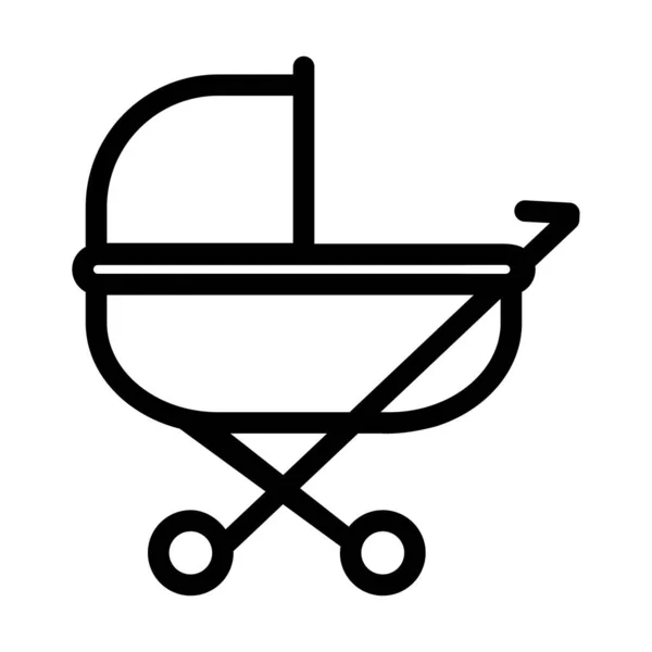Baby Stroller Icon Vector Illustration — Stock Vector