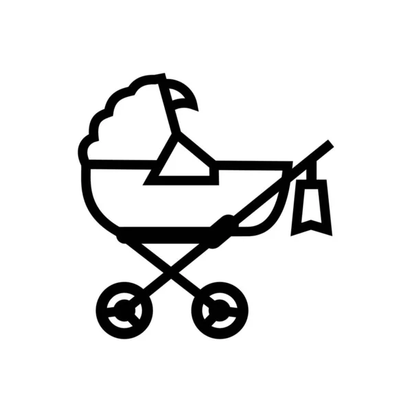 Bebé Cochecito Icono Vector Ilustración — Vector de stock