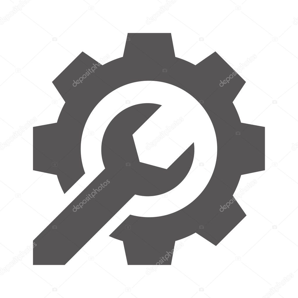 Wrench key vector icon. Tool vector icon