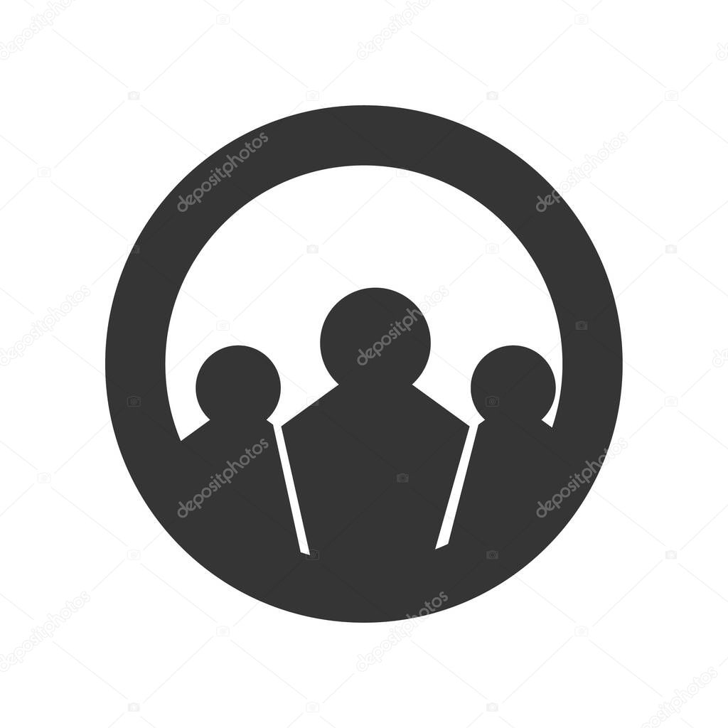 People creative logo design template with circle. Vector