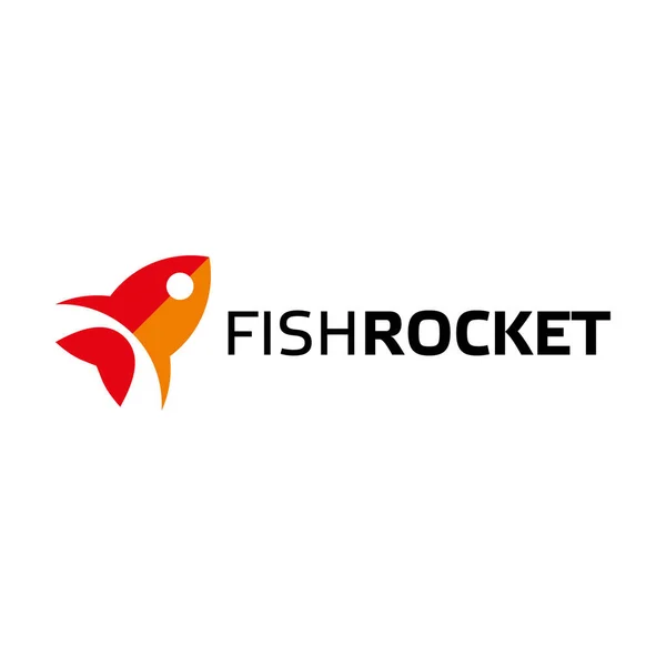 Cohete Pescado Logo Concepto Símbolo Creativo Vector Ilustración — Archivo Imágenes Vectoriales