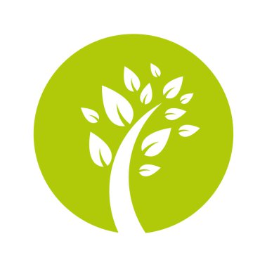 Yaprak vektör illüstrasyon tasarımı olan ağaç 