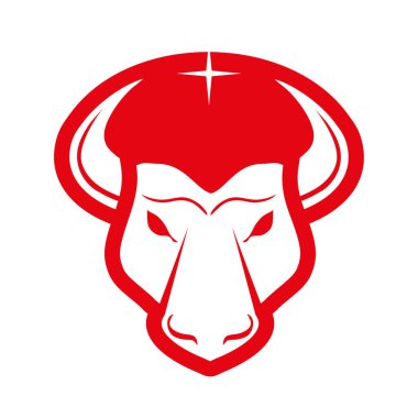 boğa başlı logo tasarım vektörü