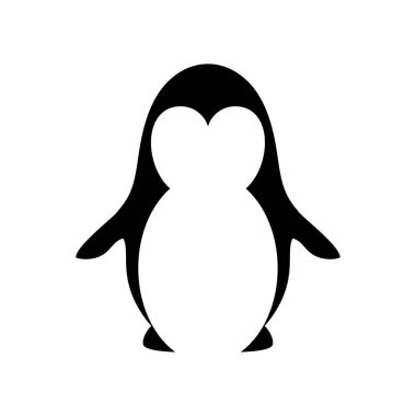 şirin penguen simgesi vektör illüstrasyonu