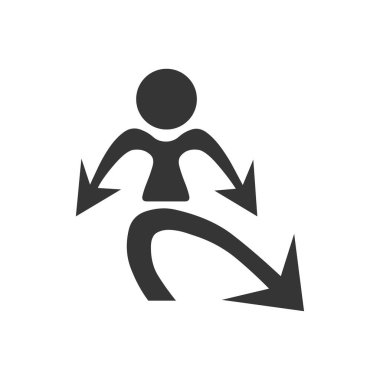 İnsanlar ok logosu. Yaratıcı sembol kavramı. Soyut simge çizimi.