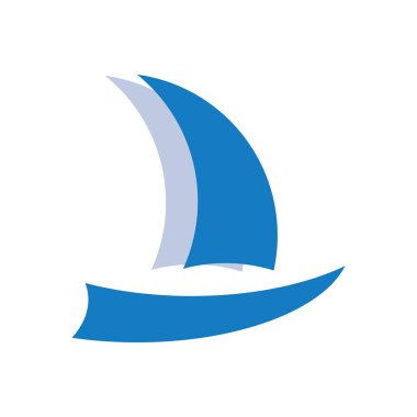 yelkenli teknesi ikon vektör çizimi tasarımı