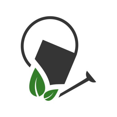 Bahçe simgesi logosu Yaratıcı sembol Minimalist soyut vektör çizimi