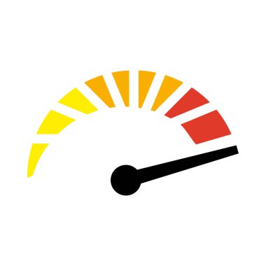 Takometre, hız göstergesi ve gösterge simgesi. Hız levhası logosu. Vektör