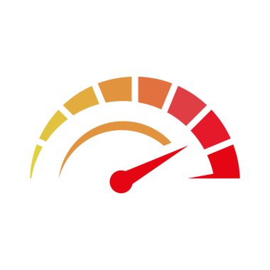 Takometre, hız göstergesi ve gösterge simgesi. Hız levhası logosu. Vektör