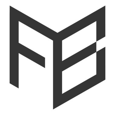 Harf FB logosu siyah beyaz logo unsurları tasarlıyor. Basit bir FB logosu, şirket şirketi logosu tasarım vektörü. FB logo vektör şablonunun basit ve temiz düz tasarımı