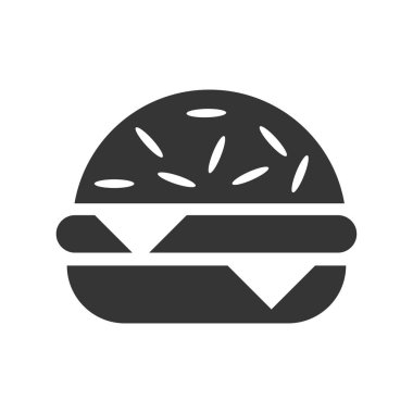 Hamburger ikonu vektör illüstrasyonu