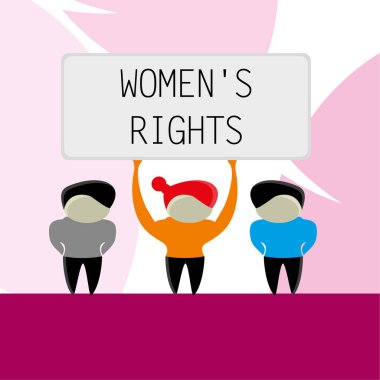 Kadın hakları kavramı. Kız Gücü vektör illüstrasyonu