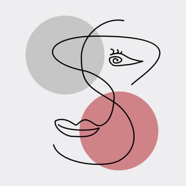 Minimalist Yüz İnsan Vektör İllüstrasyonu 