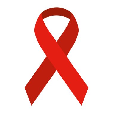 Beyaz arkaplan vektör illüstrasyonunda kırmızı kravat kurdelesi simgesi