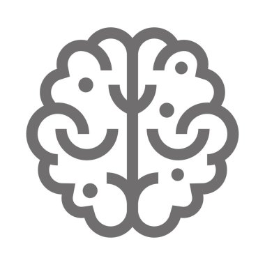 Web ve mobil uygulama tasarımınız için beyaz arkaplanda izole edilmiş beyin simgesi vektörü, baş logosu konsepti