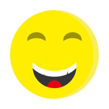 Gülen surat ikonu. Web için emoji vektör simgelerinin düz çizimi