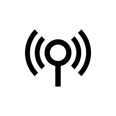 Beyaz arkaplan vektöründe radyo dalgaları simgesi