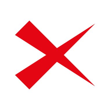 Çapraz x kırmızı. Vektör illüstrasyonu