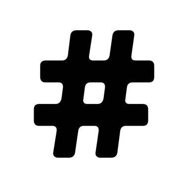 hashtag simgesi vektörü web ve mobil uygulama tasarımınız için beyaz arkaplanda izole edildi, logo konsepti