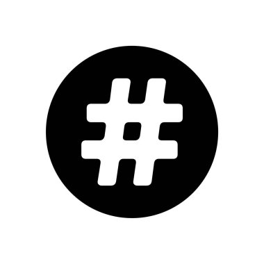 hashtag simgesi vektörü web ve mobil uygulama tasarımınız için beyaz arkaplanda izole edildi, logo konsepti